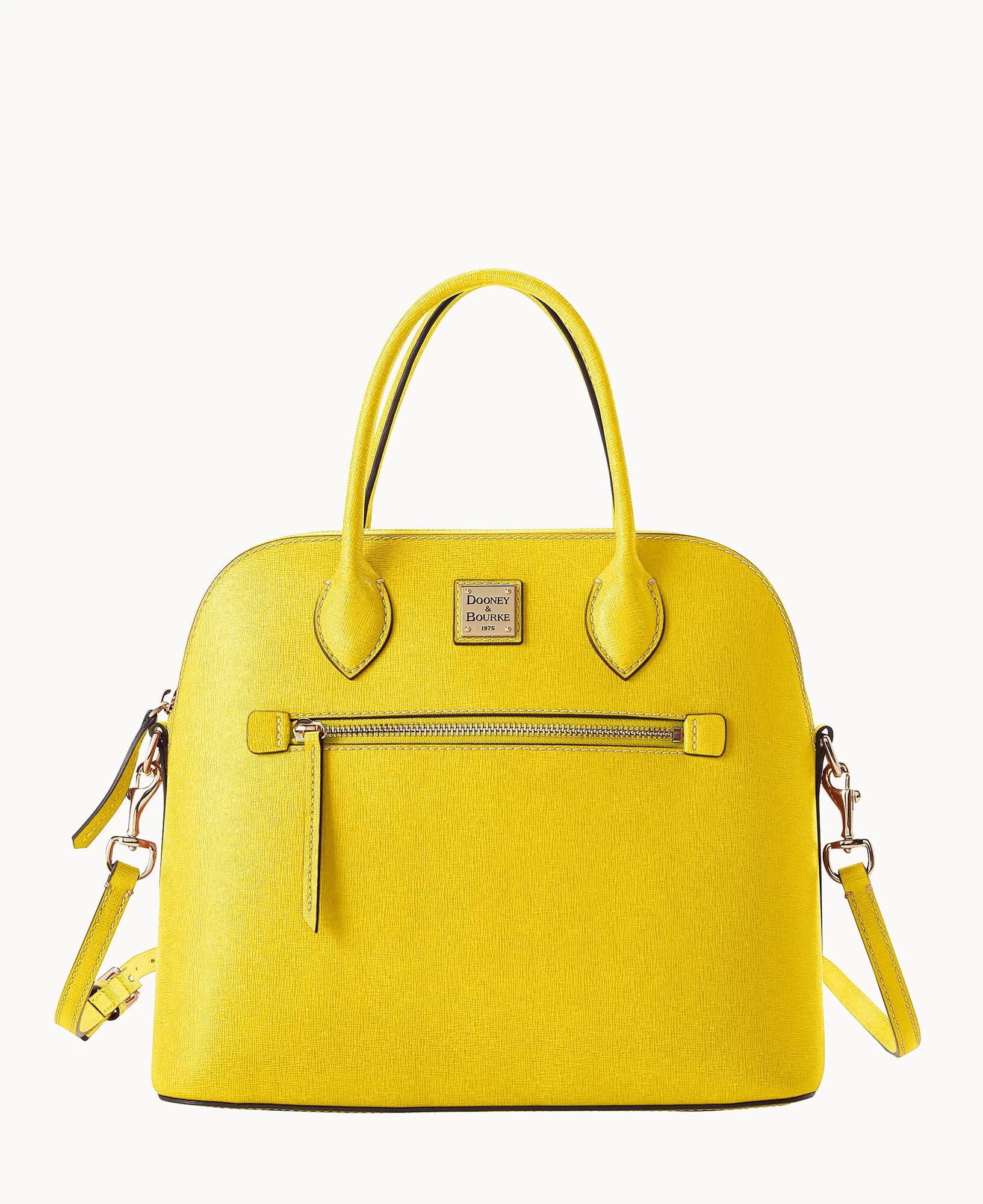 Saffiano Large Domed Satchel Amber 16 Saffiano Large Domed Satchel Amber - Image 14