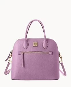 Saffiano Large Domed Satchel Amber 36 Saffiano Large Domed Satchel Amber -Online Sale Dooney & Bourke B1955G SILUSILU