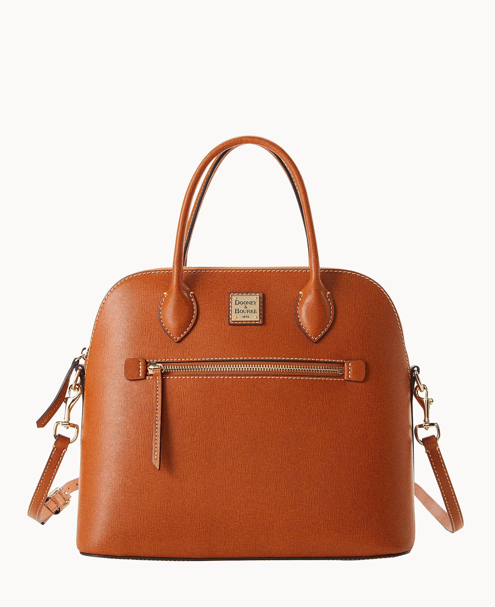 Saffiano Large Domed Satchel Amber 20 Saffiano Large Domed Satchel Amber - Image 18