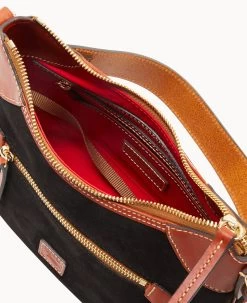 Suede Small Hobo Black 18 Suede Small Hobo Black -Online Sale Dooney & Bourke B1956G SUBLPATN0002 ALT2