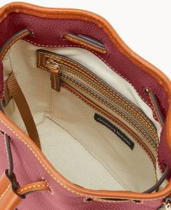 Pebble Grain Small Drawstring Wine -Online Sale Dooney & Bourke B1959G 9PWNPAKR ALT2