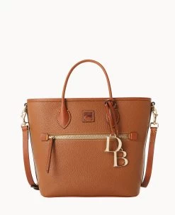 Pebble Grain Handle Tote Caramel 27 Pebble Grain Handle Tote Caramel -Online Sale Dooney & Bourke B1963G 9PCAPAKR 1