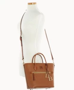 Pebble Grain Handle Tote Caramel 26 Pebble Grain Handle Tote Caramel -Online Sale Dooney & Bourke B1963G 9PCAPAKR ALT4