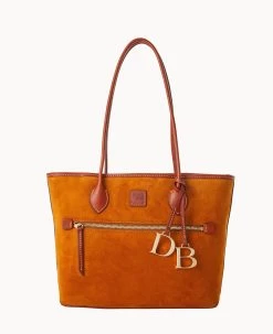 Suede Tote Amber 34 Suede Tote Amber -Online Sale Dooney & Bourke B1964G SUHNPATN