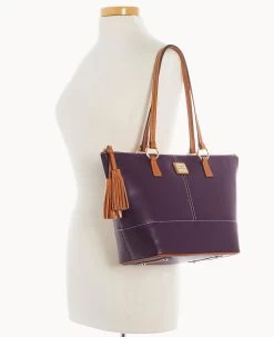 Wexford Leather Small Tobi Tote Plum Wine -Online Sale Dooney & Bourke B2067G JKXPPANA ALT4 1