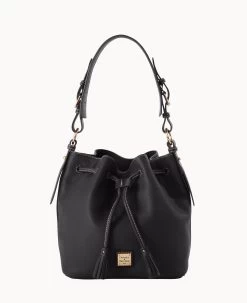 Pebble Grain Drawstring Black Black -Online Sale Dooney & Bourke B2077G AWBLPABL 1