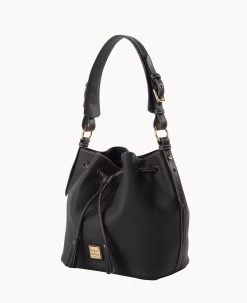 Pebble Grain Drawstring Black Black -Online Sale Dooney & Bourke B2077G AWBLPABL ALT1 1