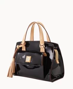 Patent Small Satchel Black 24 Patent Small Satchel Black -Online Sale Dooney & Bourke B2170G PTBLSVNA ALT1 1