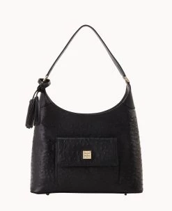 Ostrich Small Hobo Black