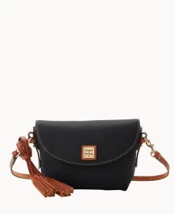 Pebble Grain Crossbody Saddle Bag Black -Online Sale Dooney & Bourke B2174G AWBLPATN 1