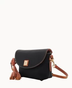 Pebble Grain Crossbody Saddle Bag Black -Online Sale Dooney & Bourke B2174G AWBLPATN ALT1