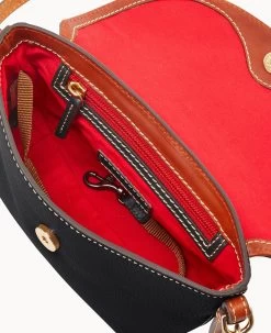 Pebble Grain Crossbody Saddle Bag Black -Online Sale Dooney & Bourke B2174G AWBLPATN ALT2