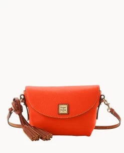 Pebble Grain Crossbody Saddle Bag Black -Online Sale Dooney & Bourke B2174G AWGEPATN