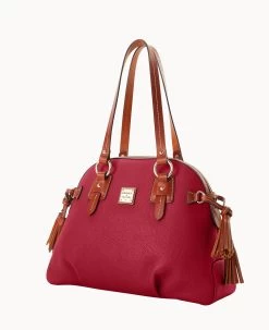 Pebble Grain Domed Satchel Wine -Online Sale Dooney & Bourke B2217G AWWNPATN ALT1 1
