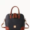 Pebble Grain Domed Satchel Black -Online Sale Dooney & Bourke B2257G AWBLPATN
