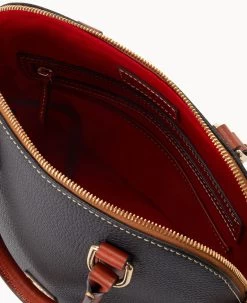 Pebble Grain Domed Satchel Black -Online Sale Dooney & Bourke B2257G AWBLPATN ALT2 1