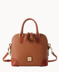 Pebble Grain Domed Satchel Black -Online Sale Dooney & Bourke B2257G AWCAPATN