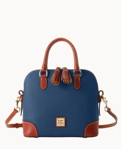 Pebble Grain Domed Satchel Black -Online Sale Dooney & Bourke B2257G AWJEPATN