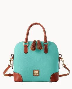 Pebble Grain Domed Satchel Black -Online Sale Dooney & Bourke B2257G AWSPPATN