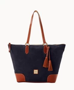 Suede Career Tote Navy -Online Sale Dooney & Bourke B2258G SUNVPATN 1