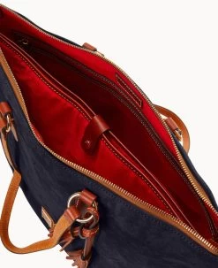 Suede Career Tote Navy -Online Sale Dooney & Bourke B2258G SUNVPATN ALT2 1