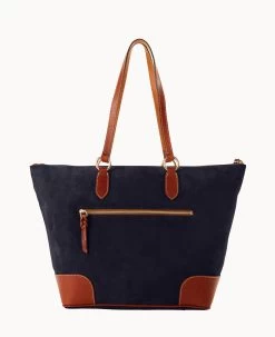 Suede Career Tote Navy -Online Sale Dooney & Bourke B2258G SUNVPATN ALT3 1
