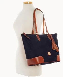 Suede Career Tote Navy -Online Sale Dooney & Bourke B2258G SUNVPATN ALT4