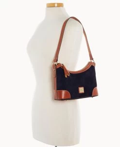 Suede Shoulder Bag Navy 27 Suede Shoulder Bag Navy -Online Sale Dooney & Bourke B2264G SUNVPATN ALT4 1