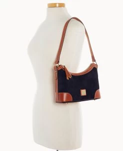 Suede Shoulder Bag Navy 22 Suede Shoulder Bag Navy -Online Sale Dooney & Bourke B2264G SUNVPATN ALT4