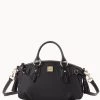 Pebble Grain Medium Mail Satchel Black Black