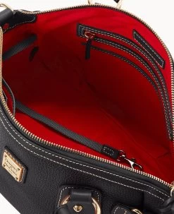 Pebble Grain Medium Mail Satchel Black Black -Online Sale Dooney & Bourke B2273G AWBLPABL ALT2 1