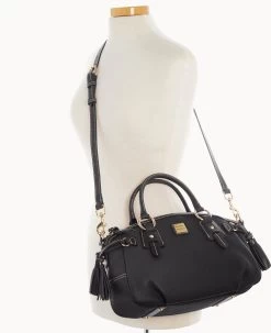 Pebble Grain Medium Mail Satchel Black Black -Online Sale Dooney & Bourke B2273G AWBLPABL ALT4 1