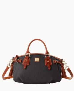 Pebble Grain Medium Mail Satchel Black Black -Online Sale Dooney & Bourke B2273G AWBLPATN