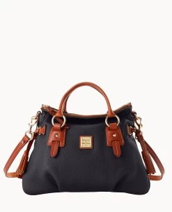 Pebble Grain Stanwich Satchel Black Black -Online Sale Dooney & Bourke B2275G AWBLPATN