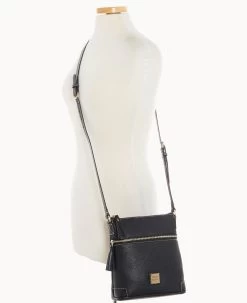 Pebble Grain Small Tassel Crossbody Black Black -Online Sale Dooney & Bourke B2276G AWBLPABL ALT4