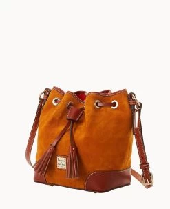 Suede Crossbody Drawstring Honey -Online Sale Dooney & Bourke B2280G SUHNPATN ALT1 1