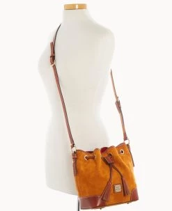 Suede Crossbody Drawstring Honey -Online Sale Dooney & Bourke B2280G SUHNPATN ALT4 1