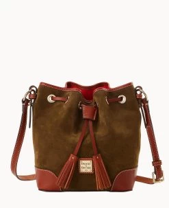 Suede Crossbody Drawstring Honey -Online Sale Dooney & Bourke B2280G SUOLPATN