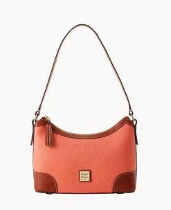Pebble Grain Large Shoulder Bag Caramel 30 Pebble Grain Large Shoulder Bag Caramel -Online Sale Dooney & Bourke B2289G AWCRPATN