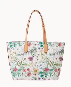 Botanical Collection Large Tote White 18 Botanical Collection Large Tote White -Online Sale Dooney & Bourke B2321G BZWHSVNA 1