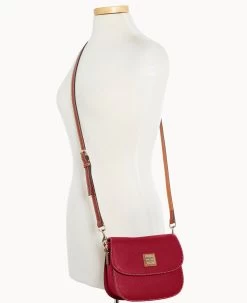 Pebble Grain Saddle Bag Wine -Online Sale Dooney & Bourke B2323G AWWNPATN ALT4