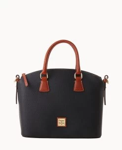 Pebble Grain Domed Satchel Olive -Online Sale Dooney & Bourke B2327G AWBLPATN