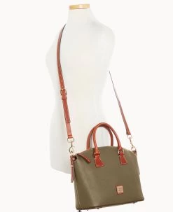 Pebble Grain Domed Satchel Olive -Online Sale Dooney & Bourke B2327G AWOLPATN ALT4