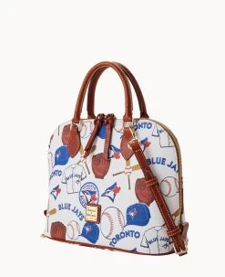 MLB Blue Jays Zip Zip Satchel BLUE JAYS -Online Sale Dooney & Bourke B2343G QUMWPATNBJAY ALT1 1