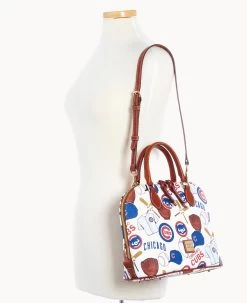 MLB Cubs Zip Zip Satchel CUBS -Online Sale Dooney & Bourke B2343G QUMWPATNCUBS ALT4 1