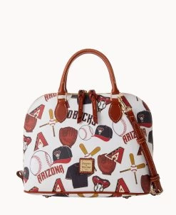 MLB Diamondbacks Zip Zip Satchel DIAMONDBACKS -Online Sale Dooney & Bourke B2343G QUMWPATNDBAK 2