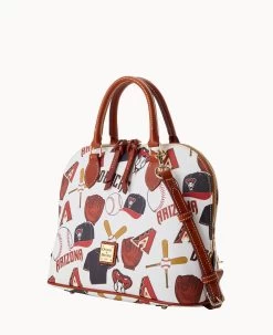 MLB Diamondbacks Zip Zip Satchel DIAMONDBACKS -Online Sale Dooney & Bourke B2343G QUMWPATNDBAK ALT1 1