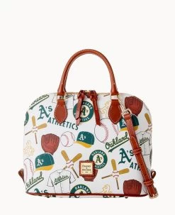 MLB Athletics Zip Zip Satchel ATHLETICS -Online Sale Dooney & Bourke B2343G QUMWPATNOAKA 1