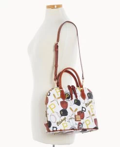 MLB Pirates Zip Zip Satchel PIRATES -Online Sale Dooney & Bourke B2343G QUMWPATNPRAT ALT4