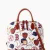 MLB Red Sox Zip Zip Satchel RED SOX -Online Sale Dooney & Bourke B2343G QUMWPATNRDSX